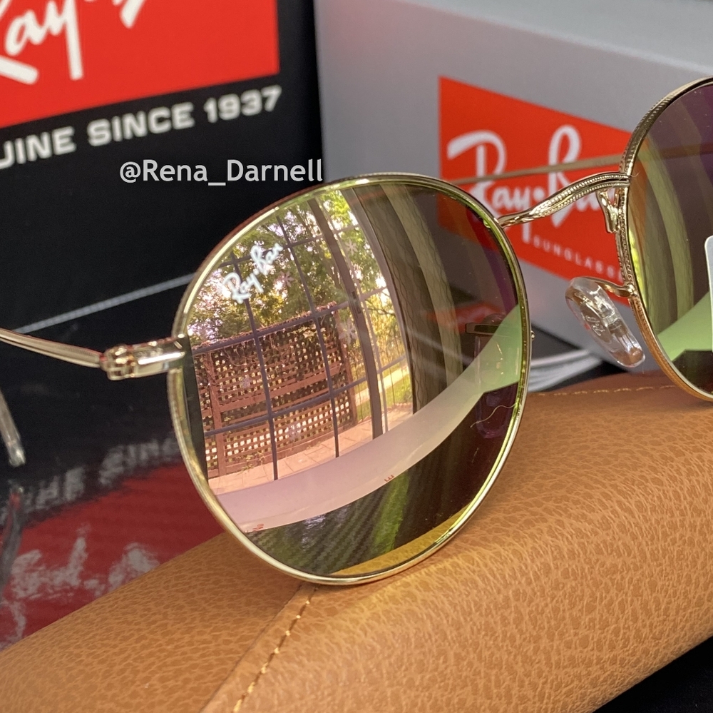 RayBan Round Metal Pink RB3447 Mirror New - Picture 6 of 16